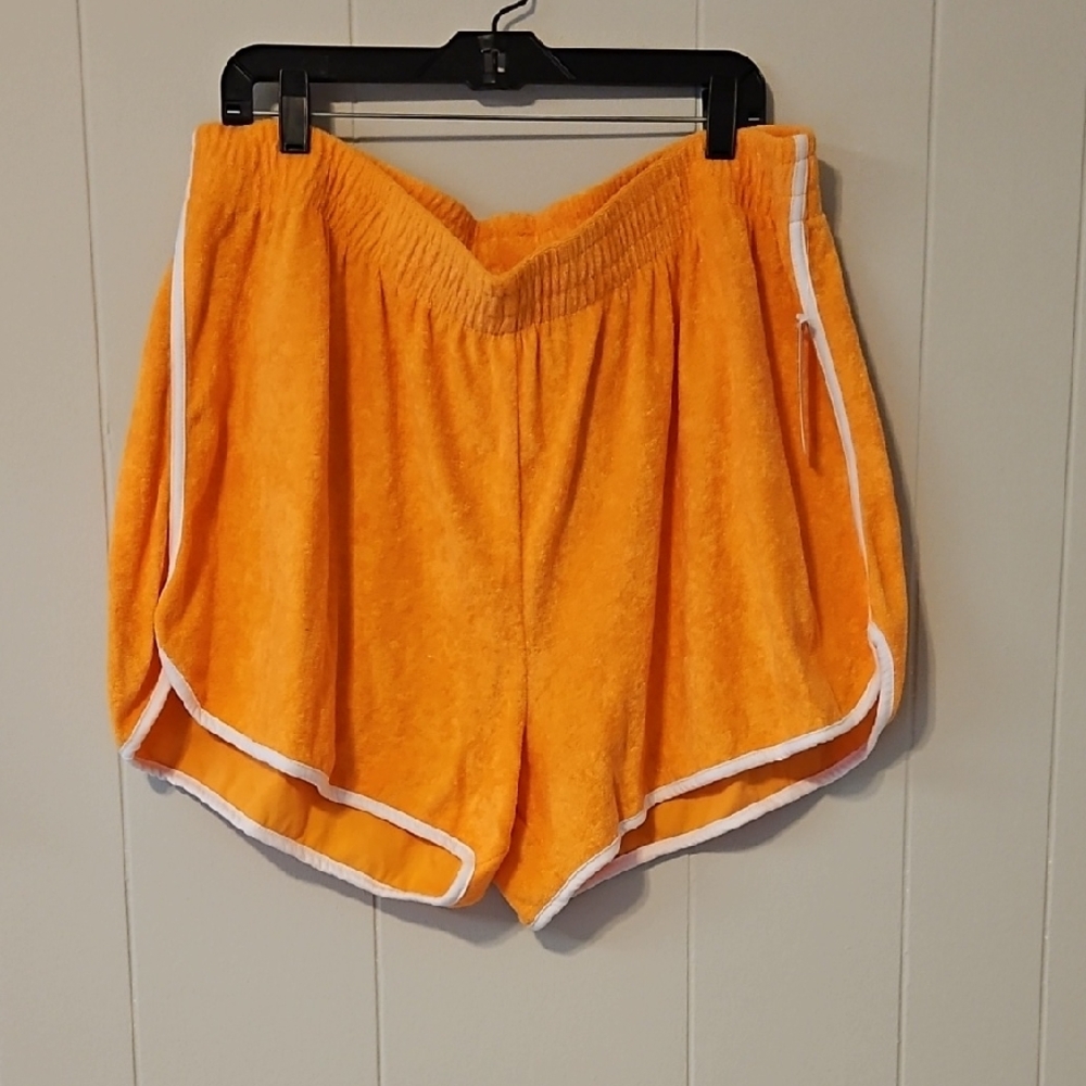 Orange Terry Cloth Women's Shorts